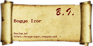 Bogye Izor névjegykártya